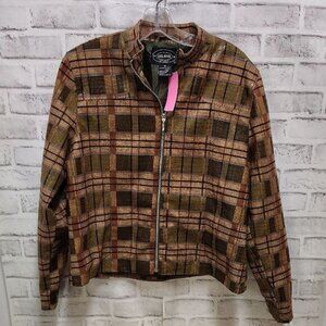 Selene Sport Plaid Jacket - Brown and Tan